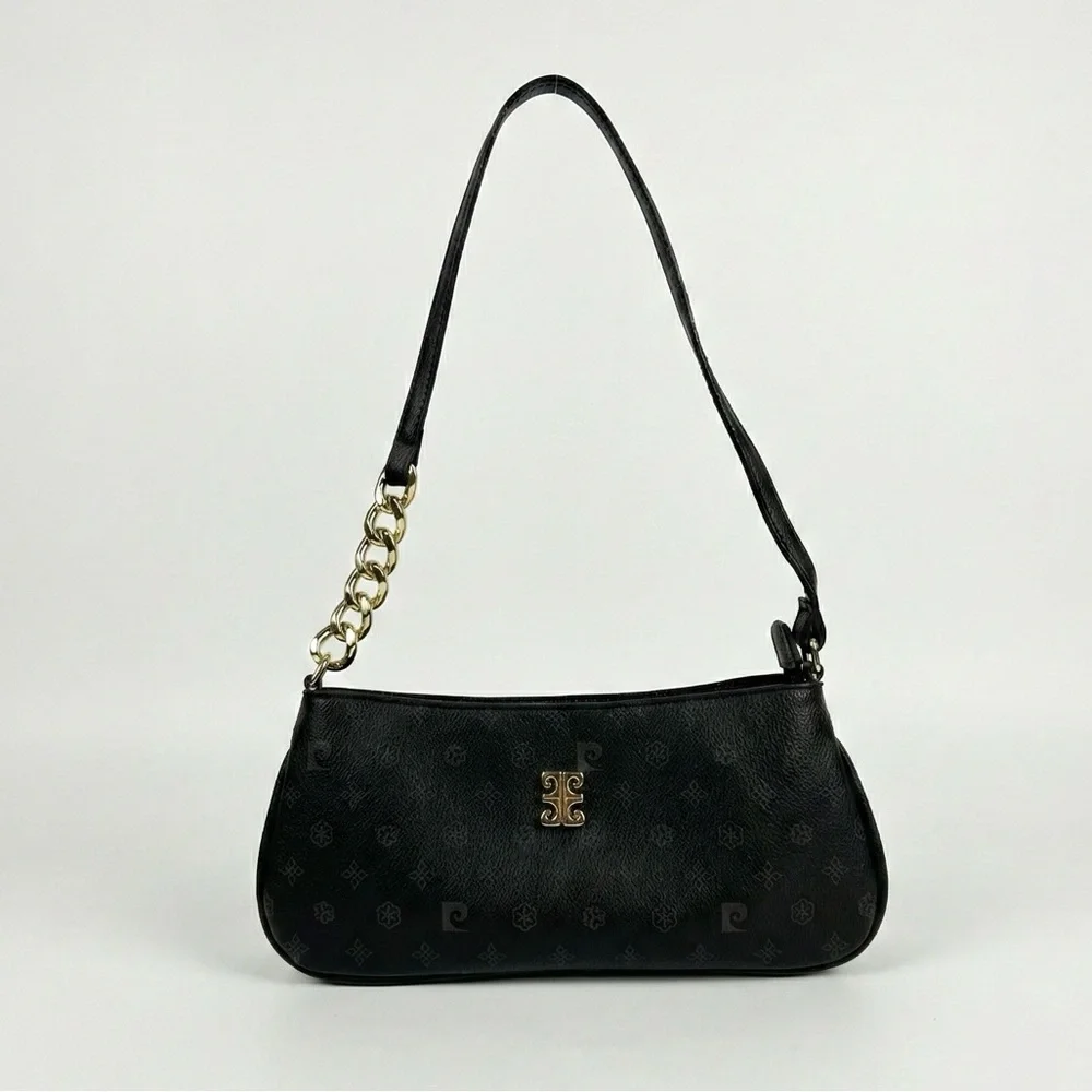 European/ Pierre Cardin Black Baguette Gold Chain Shoulder Hand Bag OFFERS ❤️ - Picture 4 of 6